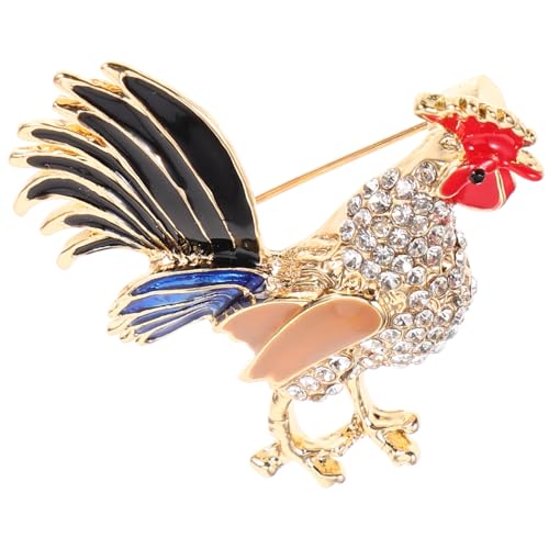 Beavorty Hübsche Hahn Brosche Zinklegierung Anstecknadel für Damen Stilvolle Kleidung Dekoration für Hochzeiten Formelle Anlässe Langlebig Rostfrei von Beavorty