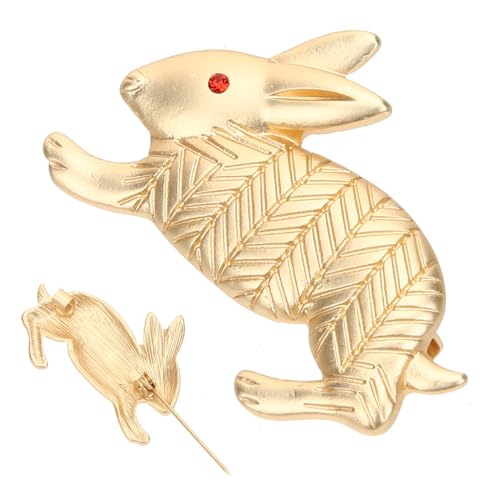 Beavorty Kaninchen Brosche für Damen Anstecknadel mit Roten Augen Modisches Tierdesign Schmuck für Besondere Anlässe oder Tägliches Outfit Accessoire von Beavorty