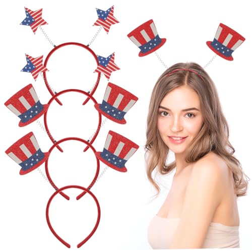 Beavorty 4stücke Haarreif Für Junge Mädchen Mit Amerikanischer Flagge Stirnband Zum Unabhängigkeitstag Haarreifen Festival-stirnband Haarspangen Für Mädchen Sterne Hut von Beavorty