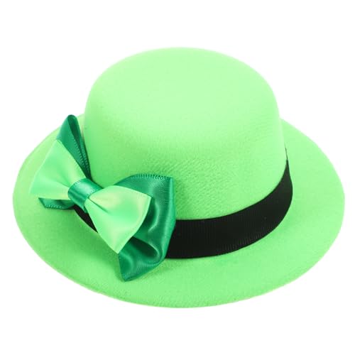 Beavorty Klee Kopfschmuck Koboldhut zum St. Patricks Day Haarspangen mit Kleeblattkappe Haar Klammern Haarnadel Tiara Koboldhut Haarspange Minihut für Damen Charme Yingschi kleiner Hut von Beavorty