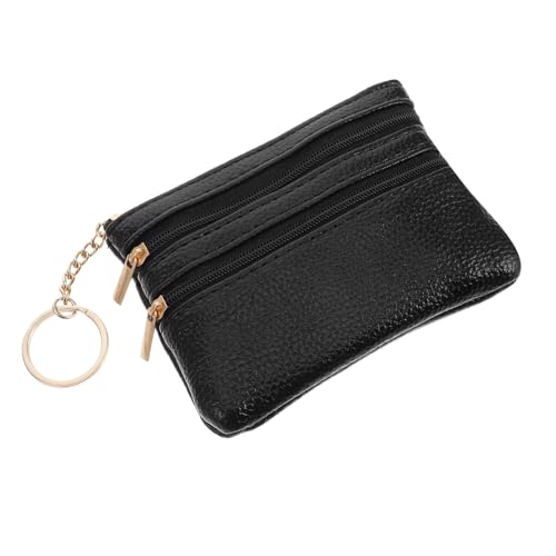 Beavorty Kleine Lederbrieftasche Squeeze-Geldbörse für Damen kleine Geldbörse Damen Brieftaschen Weiblich Mini kleine Münzgrundstück Geldbörse Damen klein PU-Leder Black von Beavorty