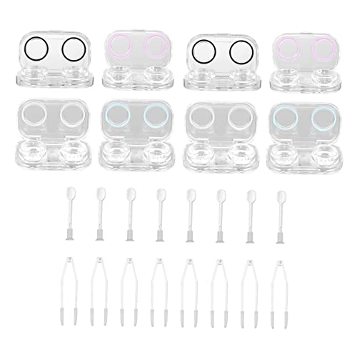 Beavorty Kleines Brillenetui Brille Koffer 3 Sets 8 Teiliges Brillenetui Tragbarer Augenpflege Set Halter Transparente Hüllen Reiseetui Behälterhalter Aufbewahrungshalter Für Kunststoff von Beavorty