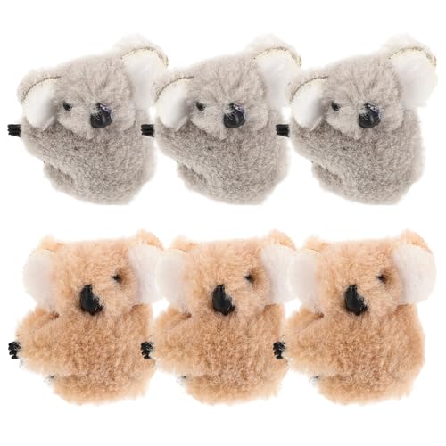 Beavorty Koala Haarspangen in Mini-Größe - Aus Plüsch 6 Stück Krallenspangen Für Haarfang Ideal Für Koala Party Und Liebhaber Von Kuscheltier Klein von Beavorty