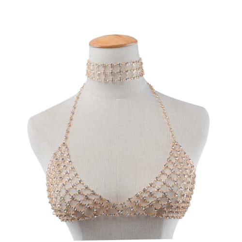 Beavorty Körperkette mit Pailletten Handgefertigter Glitzer Bustier Schmuck für Frauen Modisches Strand Party accessoire für Club und Bühnenauftritte Beavorty Körperkette mit Pailletten Handgefertigter Glitzer Bustier Schmuck für Frauen Modisches Strand Party accessoire für Club und Bühnenauftritte von Beavorty