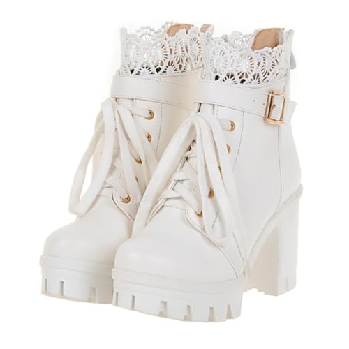 Beavorty Komfortable Damen Stiefeletten mit Grobem Absatz Modische Herbst Winter Boots Rutschfeste Gummisohle Vielseitige Farbauswahl Eleganter Schnitt für Weibliche Figur von Beavorty