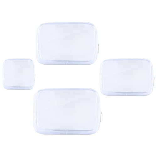 Beavorty 4stücke Reise-aufbewahrungstaschen Transparent Leicht Tragbar Großkapazität Kosmetiktaschen Make-up-Organizer Für Reisen Camping Und Tägliche Nutzung von Beavorty