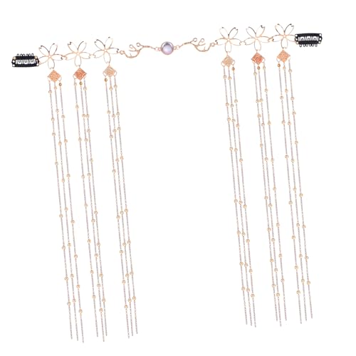 Beavorty Haarkette Kopfschmuck Damen Haarschmuck Lange Quaste Kopfkette Für Frauen Festival Hochzeit Accessoires Kopfbedeckung Schmuck von Beavorty