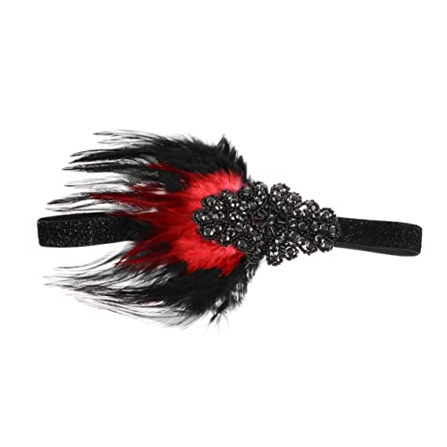 Beavorty Federkopfschmuck Halloween-feder-stirnband Feder Flapper Haarschmuck 1920er Haarband Halloween Braut-flapper-feder-stirnband Plastik Bankett Gatsby Europäisch Und Amerikanisch von Beavorty