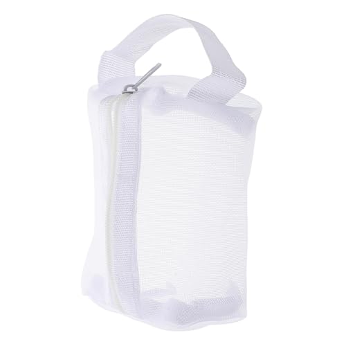 Beavorty Netz-Make-up-Tasche Mit Reißverschluss Kosmetikbeutel Aus Meshmaterial Tragbarer Lippenstift-Organizer Für Damen Reise-zubehörstasche Für Kleine Gegenstände Weiß von Beavorty