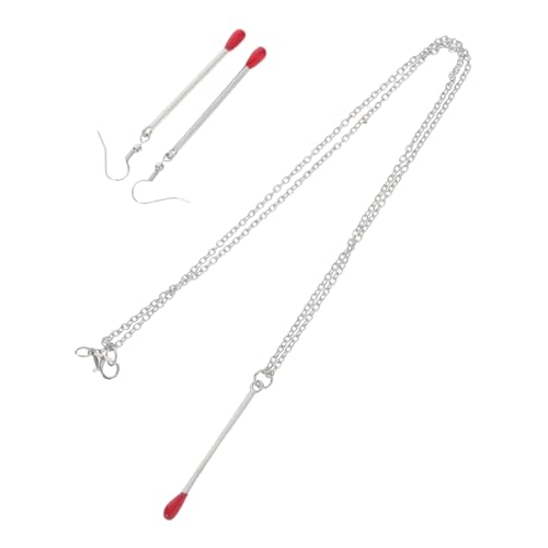 Beavorty Matchstick Earrings and Necklace Set Playful and Creative Jewelry Versatile Accessory for Everyday Wear von Beavorty