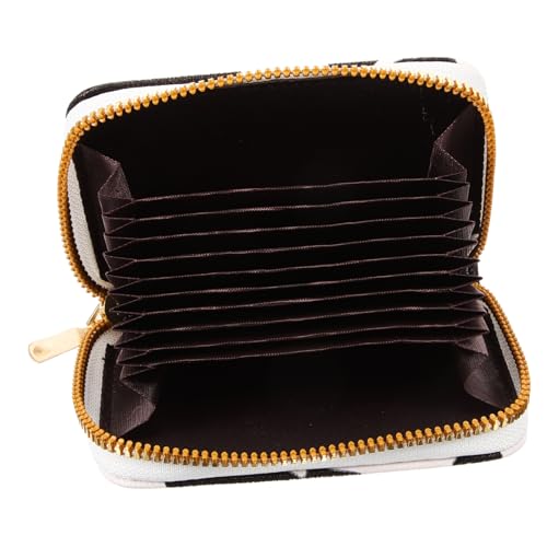 Beavorty Kreditkartenetui Für Damen Mit Kuh-Print-Design Kleines Kartenetui Aus Pu-Material Mit Reißverschluss Tragbare Geldbörse Zur Aufbewahrung Von Karten von Beavorty