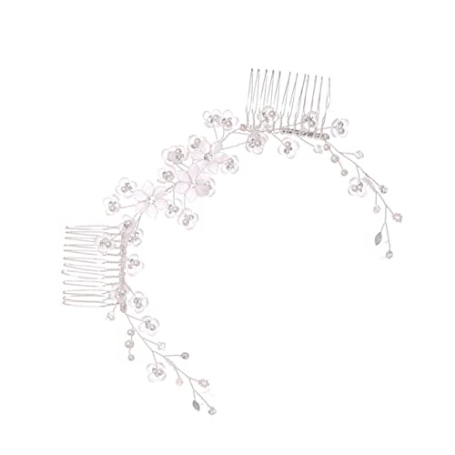 Beavorty Blumenkamm Aus Kristall Hochzeitskrone Blumen-haarspangen Haarschmuck Zur Hochzeit Tiara Hochzeit Kopfschmuck Geburtstagskrone Strass Tiara Krone Weiß Schmücken Strasssteine Braut von Beavorty