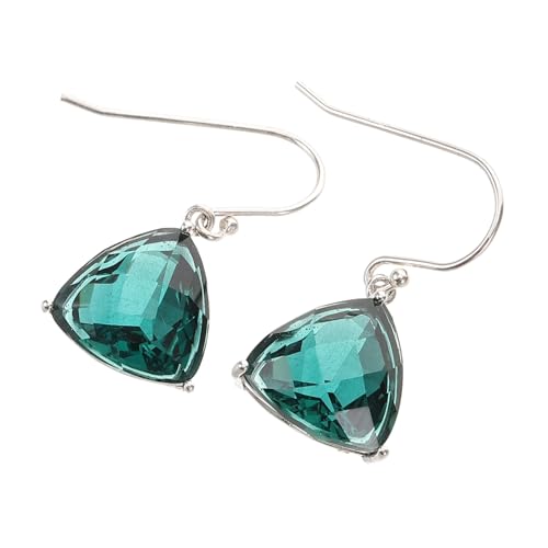 Beavorty Kristall Tropfenohrringe Kleine Dreieckige Ohrhänger Geometrisch Trendiger Grüner Schmuck Für Damen Büro Freizeit Outfits Alltagskleidung von Beavorty