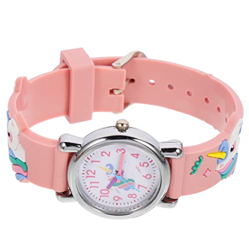 Beavorty Silikonband Kinderuhr Einhorn Armbanduhr für Mädchen und Jungen Tragbare Dekorative Kinderuhr Bunte Quarzuhr mit Cartoon Muster Lernspielzeug für Kinder für Geburtstage von Beavorty