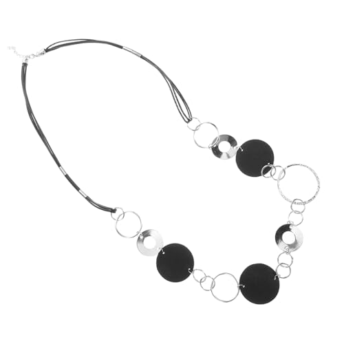 Beavorty Lange Chunky Western Choker Halskette Damen Minimalistischer Runder Ring Anhänger Robuste Legierungskette Vielseitig Tragbar für Arbeit Party und Alltag Eleganter Boho Schmuck von Beavorty