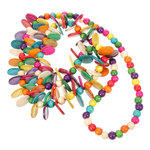 Beavorty Böhmische Kokosnuss Muschel Perlenkette für Frauen Lange Bunte Halskette im Boho Stil Ethnische Damen Halskette für Sommer und Hawaii Party von Beavorty
