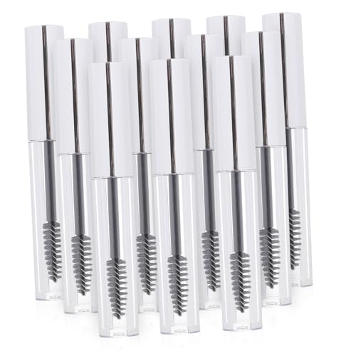 Beavorty Leere Mascara Flasche mit Trichtern Nachfüllbare Runde Wimpernbehälter Auslaufsicher Klein und Leicht für DIY Kosmetik und Reisen mit Silbernen Deckeln von Beavorty