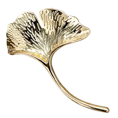 Beavorty Ginkgo Blatt Brosche Anstecknadel für Damen Langlebige Legierungsbrosche Dekorative Schal und Jackenclip Stilvolles Ginkgoblatt Design für Kleidung und Accessoires von Beavorty