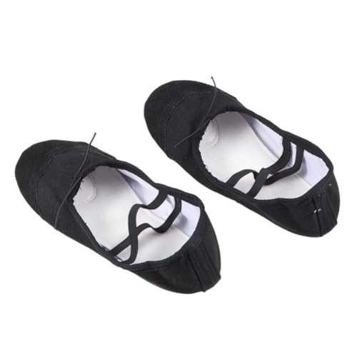Beavorty Leichte Ballettschuhe mit Rutschfester Sohle Elastischem Band Einfache Canvas Tanzschläppchen für Erwachsene Geeignet für Yoga Ballett und Modernen Tanz von Beavorty