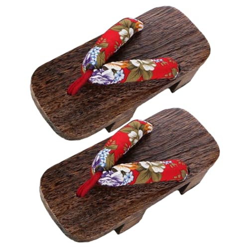 Beavorty Leichte Japanische Holzclogs Damen Sandalen Traditionelle Hausschuhe Atmungsaktiv Angenehm Für Zuhause und Alltag von Beavorty