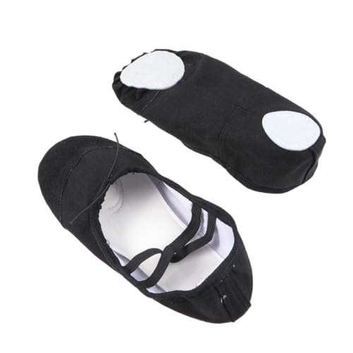 Beavorty Leichte rutschfeste Ballettschuhe aus Canvas Elastisches Band Geeignet für Yoga Modern Dance Jazz Erwachsene und Schwarzes von Beavorty
