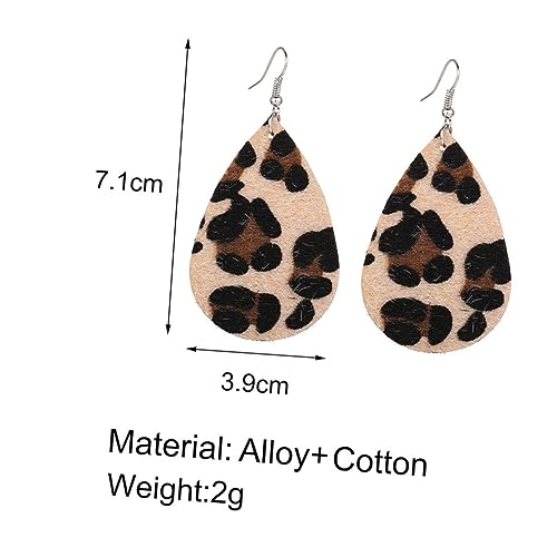 Beavorty Leopard Print Ohrringe Damen Retro Kunstleder Hängend Boho Stil Accessoires für Alltag Party und Arbeit von Beavorty