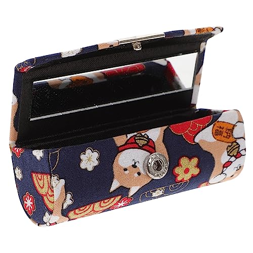 Beavorty Lippenstift-Box lippenstift etui Lippenstift- Lippenstiftbox Mama Schminkkasten praller Make-up-Organizer empfindlicher Lippenstiftbehälter Lipgloss-Fall Stoff Blue von Beavorty
