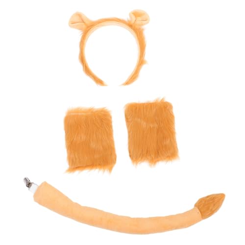 Beavorty Löwenstirnband Mit Kopfschmuck Löwenkostüm Für Erwachsene Inklusive Und Handschuhe Tier-cosplay-requisiten Für Halloween Und Kostümpartys von Beavorty