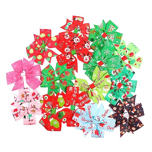 Beavorty Luccky Baby Mädchen 15 Stücke Weihnachten Kinder Haarnadeln Bogen Knoten Clip Haarspangen Für Mädchen von Beavorty