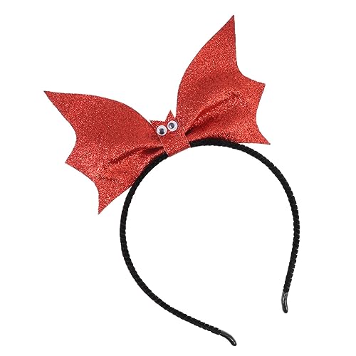 Beavorty Teufelsfledermaus Stirnband Cosplay Glitzer-fledermaus-stirnband Urlaub Fledermausflügel Kopfbedeckung Fledermausflügel Haarband Halloween-haarreifen Fräulein Erwachsener Schmücken von Beavorty