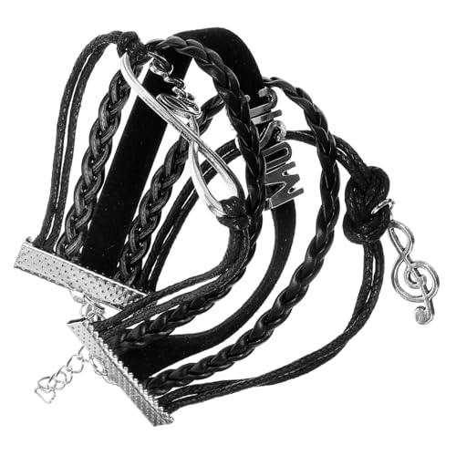 Beavorty Lederarmband Für Herren Mehrschichtiges Design Mit Musiknoten-anhänger Aus Legierung Leicht Und Langlebig Für Alltag Und Mode von Beavorty