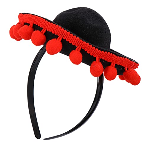 Beavorty Mini-Mexikanische Hüte Für Männer Mini-Haarbänder Hooey-Hüte Für Männer Haargummis Für Männer Cinco De Mayo-Stirnbänder Kopfbedeckungen Breite Krempe Partyhut von Beavorty