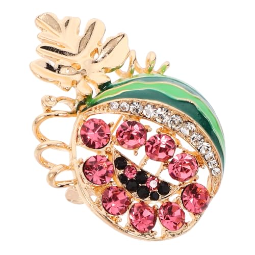 Beavorty Wassermelonen-emaille-anstecknadel Mit Bling-design Brosche Für Schal Pullover-clip Revers-abzeichen Kleidungsverschluss Damen-schal-clips Cardigan-clip Pullover-clip von Beavorty