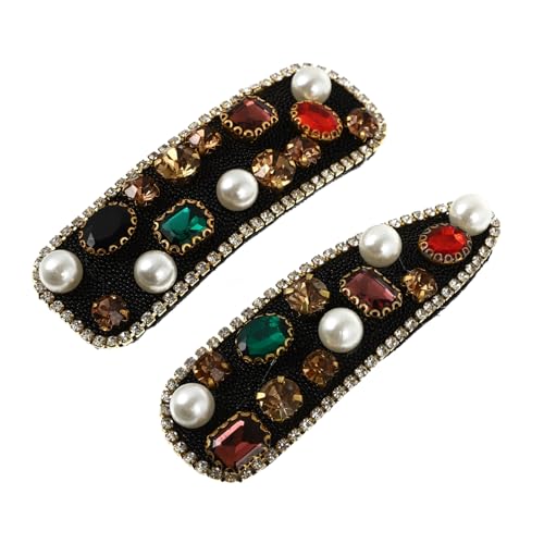 Beavorty 2stücke Bunte Strass-haarnadeln Attraktive Haarspangen Bobby-stil-knallclips Für Frauen Und Mädchen Aus Strapazierfähigem Material von Beavorty