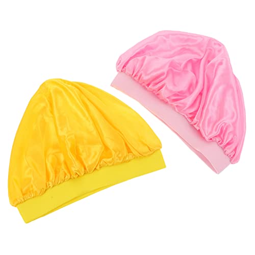 Beavorty Mütze 2er-pack Jungen und Mädchen Haar Schlafmütze Bademütze für Den Heimgebrauch Unisex Baby und Kleinkind Gelb von Beavorty