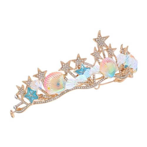 Beavorty Muschel-haarspange Meerjungfrau Krone Damen Accessoire Haar Schmuck Prinzessin Set Stirnband Kleid Geburtstag Dekoration Fisch Strand von Beavorty