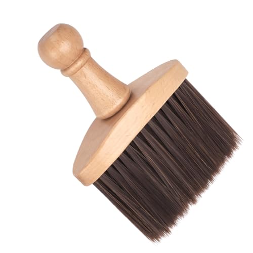 Beavorty Nackenbürste Holzgriff mit Weichen Borsten Tragbar für Friseursalon Haarschneidewerkzeug für Herren Multifunktional von Beavorty