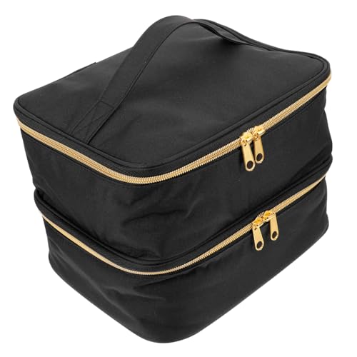 Beavorty Nagellack-Organizer-etui Doppellagige Tasche für 30 Flaschen Leicht Tragbar Schwarzer Nylonschwamm von Beavorty