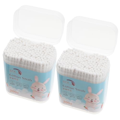 Beavorty 400stücke Wattestäbchen Boxen Runde Spiralspitze Wattestäbchen Für Ohren Und Nasenreinigung Aus Sicherer Baumwolle Und Papier Umweltfreundliche Alternative Für Babypflege von Beavorty