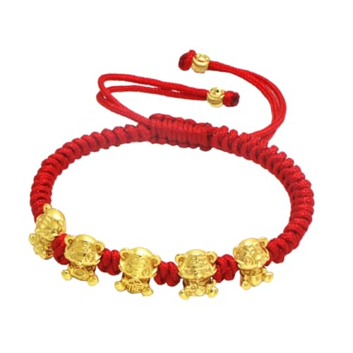 Beavorty Neujahrs Tiger Armband Kette mit Seil Handgefertigtes Glücksarmband für Männer und Frauen als Frühlingsfest Personalisierbare Schmuckstücke für Besondere Anlässe von Beavorty