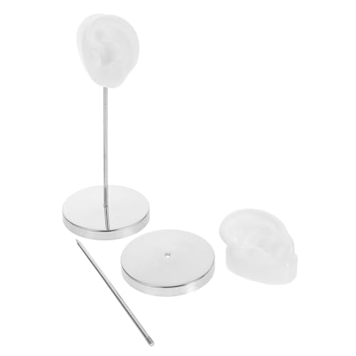 Beavorty Ohrring-display-ständer Ohrförmig Silikon mit Metallbasis Weiß Linkes und Rechtes Ohr Schmuckhalter Schutz für Stecker Creolen Anhänger für Geburtstag Hochzeit von Beavorty