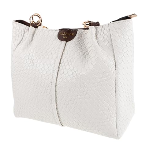 Beavorty PU Geflochtene Damen Schultertasche Medium Boho Sommer Bag Vielseitige Tragetasche Unterarm Satchel Für Arbeit Shopping Freizeit Weiß Braun von Beavorty