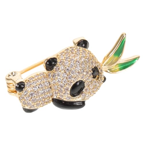 Beavorty Panda Brosche mit Glitzer-strasssteinen Niedliche Tier-anstecknadel Rutschfeste Leichte Modebrosche für Kleid Pullover Hut und Rucksack Eleganter Schmuck für Damen und Mädchen von Beavorty