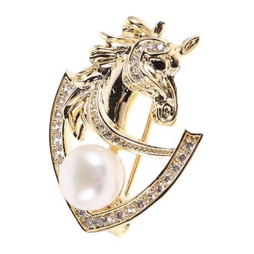 Beavorty Pearl Brosche dekorative Kleiderbrosche Dame Brosche Perlenbrosche dekoratives Abzeichen für Partys Stiftnadel für Männer Süßwasserperlen Golden von Beavorty