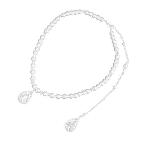 Beavorty Perlenkette Mit Rückenkette Für Damen Brautkette Mit Perlen Und Kreativer Quaste Lang Elegant Für Hochzeit Party Und Täglichen Gebrauch von Beavorty