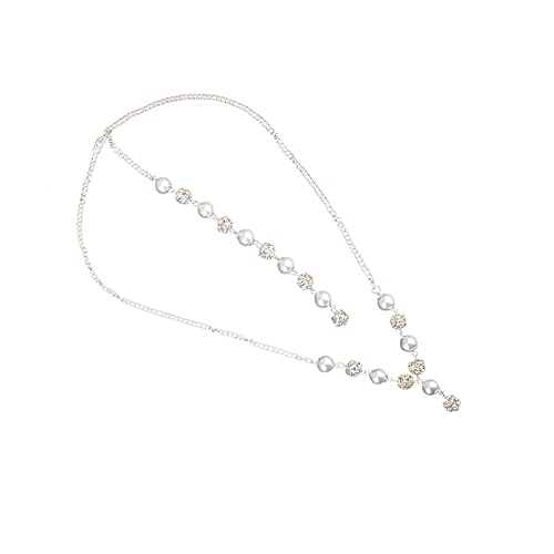 Beavorty Perlen Halskette mit Rückenkette Elegantes Brautschmuck Design für Besondere Anlässe Silber Vielseitig für Hochzeiten Partys Tägliches Beavorty Perlen Halskette mit Rückenkette Elegantes Brautschmuck Design für Besondere Anlässe Silber Vielseitig für Hochzeiten Partys Tägliches von Beavorty