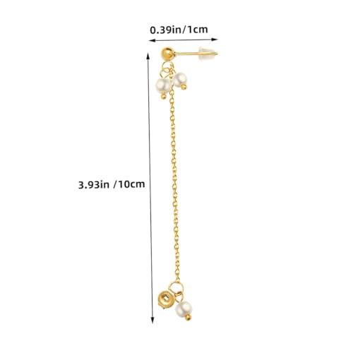 Beavorty Perlen Ohrringe mit Tassel Design für Frauen Fake Perlen Goldfarbene Kettenohrringe Leicht Langlebig Vielseitig Tragbar für Alltag und Besondere Anlässe von Beavorty