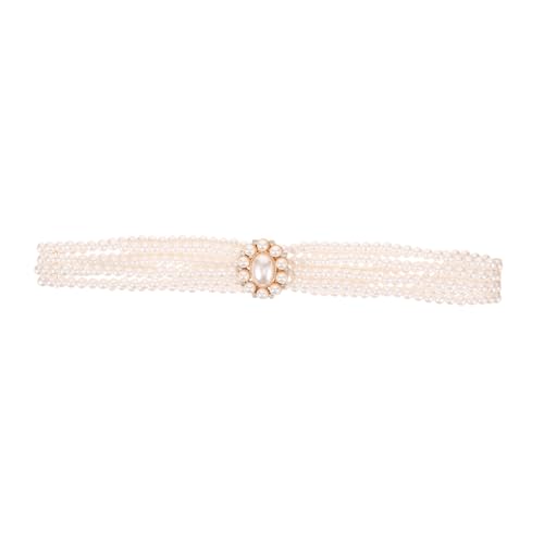Beavorty Perlen-Taillenkette Gürtel Frau für Mädchengürtel Damengürtel für Brautjungfer Gürtel frauen Beach-Party-Körperkette Taillenschmuck Hüftkette Imitationsperlen Weiß von Beavorty