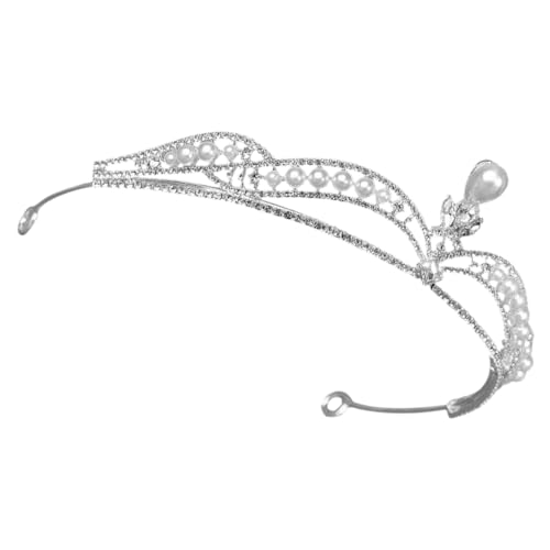Beavorty Perlen und Strass Haarreif Brautkrone Hochzeitsdiadem Damen Haarschmuck Hochzeitsschmuck für Braut Party Festliche Anlässe von Beavorty