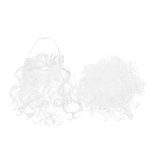 Beavorty Perücke Set Weiß mit Realistischem Santa Claus Vollbart und Weicher Atmungsaktiver Mütze für Männer Komfortables Nikolaus Kostüm Zubehör Weihnachten von Beavorty